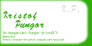 kristof pungor business card
